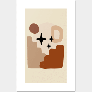 Minimal Modern  Abstract Shapes  Warm Tones  Design Posters and Art